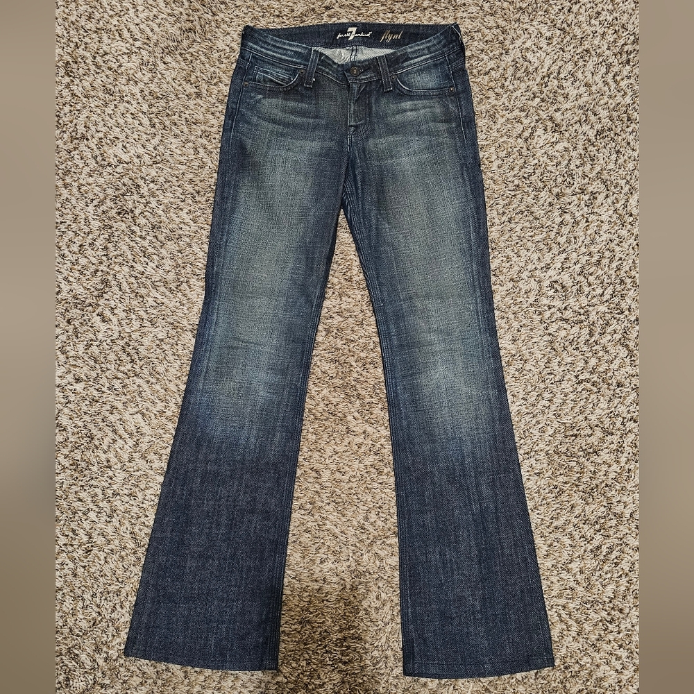 7 For All Mankind Blue Flare & Wide Leg Jeans